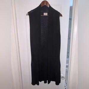 Aritzia Wilfred Black Long Knit Sweater Vest.